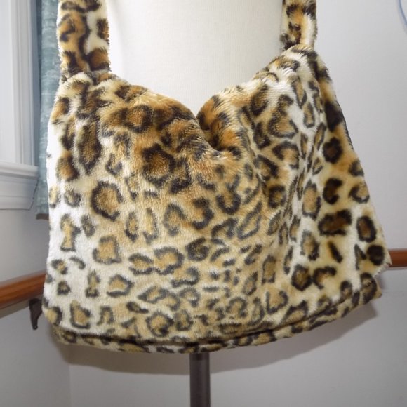 COOL ATTITUDES Leopard Faux Fur Jacket Size Small & Crossbody Purse Ladies Set - Picture 3 of 7